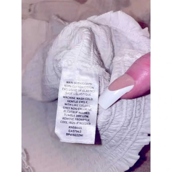 BP Women's White Ruched Long Sleeve crop top Size M - Picture 4 of 6